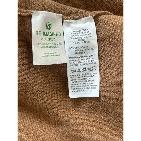 J Crew Factory Carmel Brown Open Front Mid Length Cardigan Size XS - Picture 5 of 5